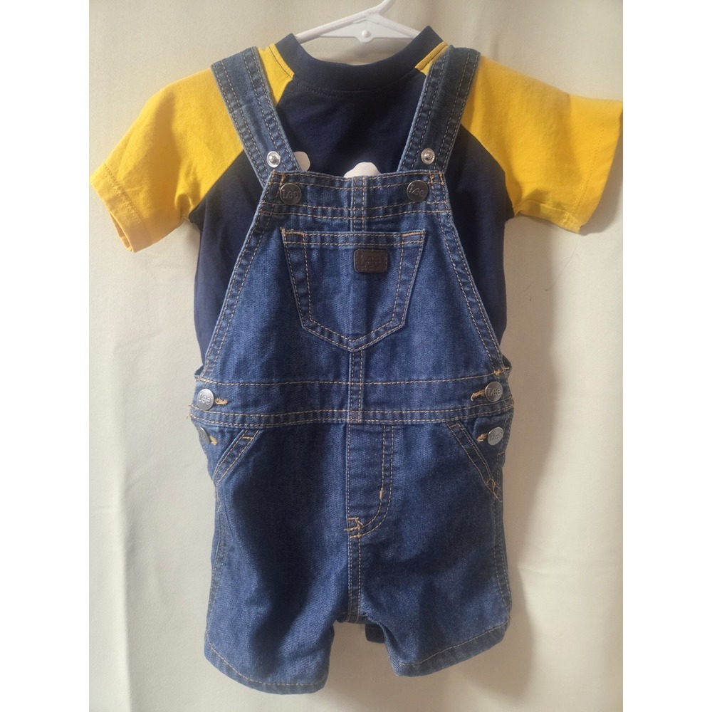 Toddlers LEE Bibs w/(blue/yellow)Shirt Sz 12 mos.